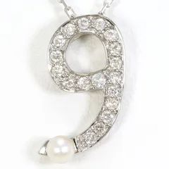 K18WG　ネックレス　necklace　パール（真珠）　ダイヤ　0.20　総重量約2.4g　約45cm