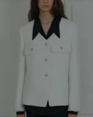 エイトセカンズ タッセル ツイード ジャケット / S / アイボリー / 8seconds