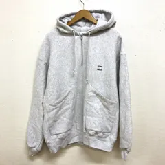 CITEN 24AW ハーフジップスウェットフーディー ミニ刺繍ロゴ 裏起毛 プルオーバーパーカー ユニセックス ライトグレー M