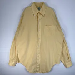 古着 70's～80's/70年代～80年代 ヴィンテージ ブルックスブラザーズ Brooks Brothers 長袖シャツ Makers USA製 BROOKS WEAVE 6ボタン M  イエロー系 無地 メンズ