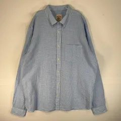 古着 ブルックスブラザーズ Brooks Brothers 長袖シャツ RED FLEECE リネン 胸ポケ XL  ブルー系 チェック メンズ