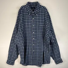古着 ブルックスブラザーズ Brooks Brothers 長袖シャツ チェック リネン 346 L  ネイビー系 マルチカラー メンズ