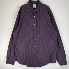 古着 ブルックスブラザーズ Brooks Brothers 長袖シャツ ロゴ 刺繍 チェック REGENT L  レッド系 マルチカラー メンズ