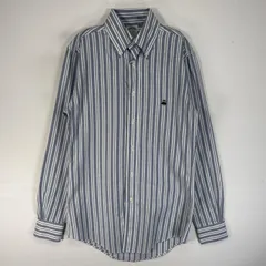 古着 ブルックスブラザーズ Brooks Brothers 長袖シャツ ロゴ 刺繍 ストライプ ボタンダウン XS  ブルー系 マルチカラー メンズ