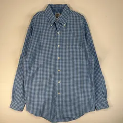 古着 ブルックスブラザーズ Brooks Brothers 長袖シャツ 胸ポケ TRADITIONAL FIT ボタンダウン S  ブルー系 チェック メンズ