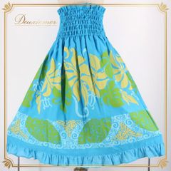 2237 新品 フラ フラダンス 75cm 三段フリル パウスカート グリーン