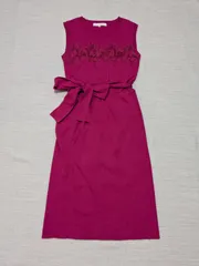 MERCURYDUO マーキュリーデュオ ワンピース 無地 ピンク パーティー リボン  レース ノースリーブ オケージョン 二次会 ドレス シンプル