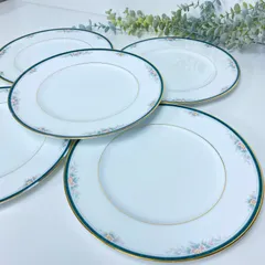 B ノリタケ NORITAKE LANDON 27cm プレート 5枚セット 縁金彩 フラワー柄 スレあり 金縁ハゲあり