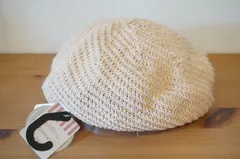 COMOCA　レディース・ガールズ　ベレー帽　ベージュ　ニット帽　麻混で風通し抜群　サイズ５６cm〜５８cm　キャップ　帽子　タグ付 [[HH]]