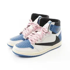 ナイキ NIKE スニーカー NIKE × FRAGMENT TRAVIS SCOTT Air Jordan 1 Retro High DH3227 ブルー レザー AJ/トラヴィスxフラクメント メンズ Used A