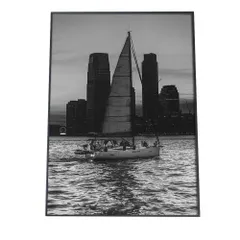 【B4サイズ（約25x36cm）】【bg-poster-9003】白黒 サーフ インテリア サーファー 海 空 キレイ 綺麗 カリフォルニア 南国 西海岸 ビーチ ナチュラル 夏  縦