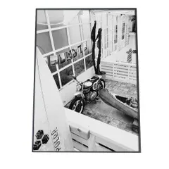 【A4サイズ（約21x30cm）】【bg-poster-9007】白黒 サーフ インテリア サーファー 海 空 キレイ 綺麗 カリフォルニア 南国 西海岸 ビーチ ナチュラル 夏  縦