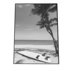 【B4サイズ（約25x36cm）】【bg-poster-9009】モノクロ サーフ インテリア サーファー 海 空 キレイ 綺麗 カリフォルニア 南国 西海岸 ビーチ ナチュラル 夏  縦
