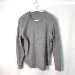 UNIQLO ユニクロ ワッフルヘンリーネックTシャツ グレー Mサイズ 〇◇