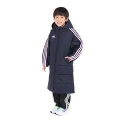 [アディダス] コート キッズ マストハブ 3ストライプス ルーズフィット ボアロングコート KWY19 レジェンドインク/ブリスライラック(JH1105) [レジェンドインク/ブリスライラック(JH1105)] [150]