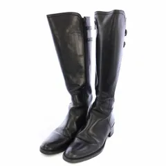 美品。フランコマルティーニ　黒　レザー ロングブーツ 極美品】フランコマルティーニ ロングブーツ サイドジップ 37 黒