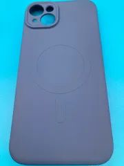 iPhone 15 Plus 対応 MagSafe シリコンケース くすみブルー ソフトケース