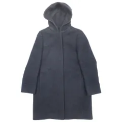 美品 ROPE ロペ ウール メルトン フーデッド コート ジャケット ブルゾン アウター ジップアップ 38 紺 ネイビー レディース 古着 中古 USED