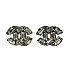 シャネル　CHANEL　シルバー　01P　ココマーク　ラインストーン　ブランド小物　ピアス　レディース