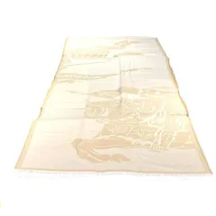 バーバリー　BURBERRY　大判ストール　ベージュ×ブラウン　　スカーフ　ブランド小物　レディース　美品