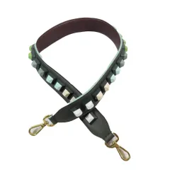 未使用 FENDI フェンディ ロックスタッズ ストラップユー レザー バッグ用 ショルダーストラップ アクセサリー 小物 グリーン レディース 古着 中古 USED