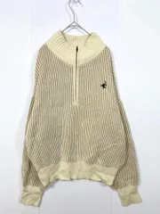 CLASSICAL ELF クラシカルエルフ 配色 バイ カラー ハーフジップ ニット セーター sizeL/ベージュ ◇■レディース