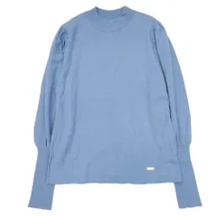 良品 BLUE LABEL CRESTBRIDGE ブルーレーベル クレストブリッジ ウォームレーヨンストレッチ ニット セーター 38 サックス レディース 古着 中古 USED