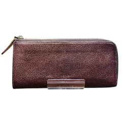 ゲンテン　Lファスナー　ブラウン　レザー　長財布　ユニセックス