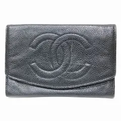 シャネル　CHANEL　A01433　ココマーク　キャビアスキン　2つ折り財布　レディース