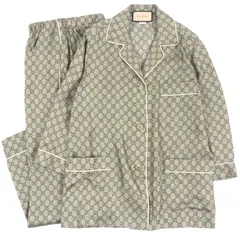極美品△GUCCI グッチ 23AW 752917・756503 シルク100％ GGスプリーム