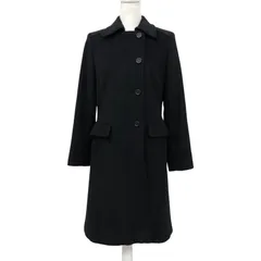 ZM1667【美品】STACY ステイシー ロングコート レディース ブラック サイズ11AR アンゴラ糸