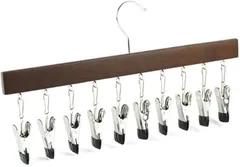 Tiny Room クリップハンガー 強力挟み 跡がつかない ズボン スカート スーツ スラックス 帽子 洗濯物干し 滑り止め付き (ブラウン,  36x19.3x1.2cm)