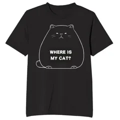 送料無料  100%コットン 私の猫どこ？ 英語 tシャツ おもしろtシャツ 面白いtシャツ 熱転写3Dプリント メンズ　レディース おもしろい 半袖 パロディ　Tシャツ