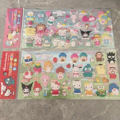 サンリオ　キャラクターずかん　シール　サンリオキャラクターズ　レッド　ピンク　赤　2種セット