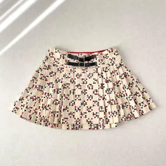 BURBERRY BLUE LABEL バーバリーブルーレーベル Y2K 平成ギャル ドット柄 牛革ベルトプリーツ ミニスカート