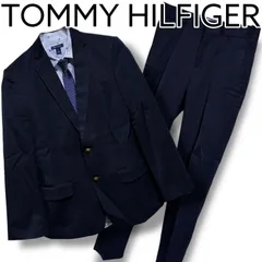TOMMY HILFIGER トミーヒルフィガー ネイビー ブルー スーツ セットアップ  レディース カジュアル ビジネス 上質素材 Sサイズ相当 001254H