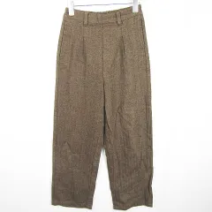 サマンサモスモス SM2 blue テーパード パンツ 綿 フリー ブラウン ヘリンボーン kz10646