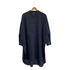 【美品】  mizuiroind / ミズイロインド | オーバーシルエット バンドカラー ロングシャツ | F | ダークネイビー | レディース