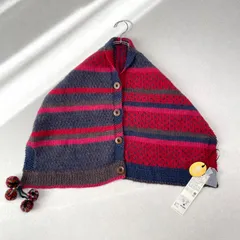 【未使用 タグ付き】People Tree ピープルツリー ハンドメイド ニット ウール100% ケープ ポンチョ ネパール