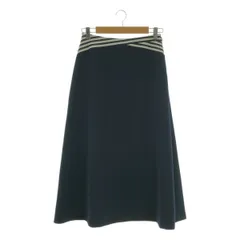【美品】  BORDERS at BALCONY / ボーダーズアットバルコニー | FLARE SKIRT ウエストボーダー切替 フレアスカート | 38 | ネイビー | レディース