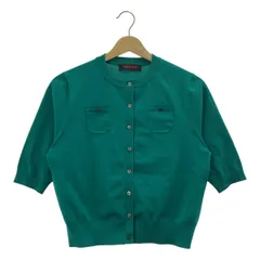 【美品】  CABaN / キャバン | ファインポリエステル ハーフスリーブポケットカーディガン | S | グリーン | レディース