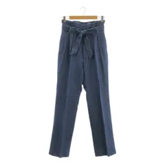 JUN MIKAMI / ジュンミカミ | リネン ハイウエスト タック ベルテッドパンツ | ネイビー | レディース