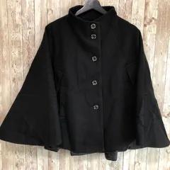 タ　&LOVE（アンドラブ）　ポンチョコート　ブラック　M