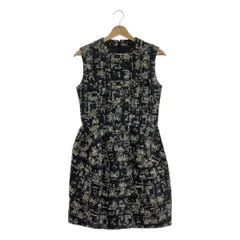 YOKO CHAN / ヨーコチャン | コットン混 ツイード ノースリーブワンピース | 40 | ブラック/ホワイト | レディース