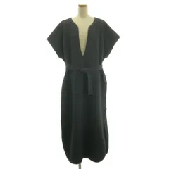 Cristaseya / クリスタセヤ | wool caftan / ウール カフタン ベルテッド オーバー ワンピース | U | ブラック | レディース