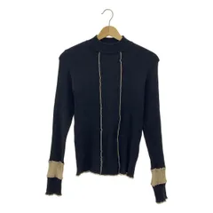 UNITED TOKYO / ユナイテッドトウキョウ | レーヨン パターンメローリブニット セーター | 1 | ブラック/ベージュ | レディース