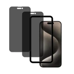 【特価商品】プライバシー 国産硝子素材 9H硬度 強化ガラス 保護フィルム 枚入り) (2 ガラスフィルム のぞき見防止 用 ガイド枠付き Pro 15 iPhone 対応 覗き見防止