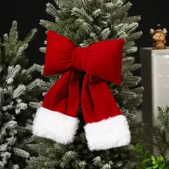 クリスマス オーナメント 赤ベルベットリボン ミニ蝶結び ツリー飾り