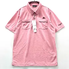 サイズ：L KAPPA GOLF カッパゴルフ  半袖ポロシャツ ボタンダウン  レッド系 [240101550616] ゴルフウェア メンズ ストスト