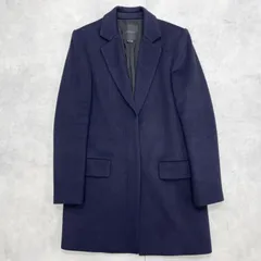 theory　セオリー　チェスターコート　ヘリンボーン　ウール　ネイビー　レディース　P　a00800